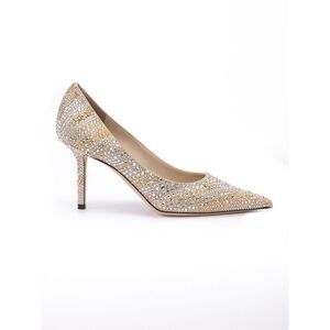 Jimmy Choo Gold Mix Crystal Love 85 Women's Pumps
